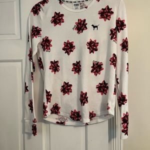 Large Pink Christmas Sleepwear Shirt with Bows